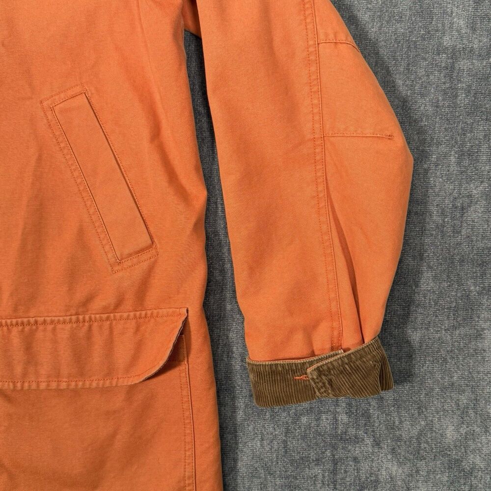 LL Bean Vintage Barn Chore Coat Canvas Field Jacket Womens Large Orange - Picture 3 of 12